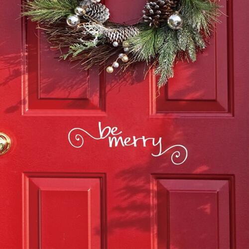 Be Merry Vinyl Wall Decal, Front Door Christmas Art Decor Decals Sticker Home Windows Merry Christmas Decoration