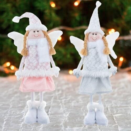 2021New Christmas Angel Doll Retractable Doll Wings Girl Children Gift Decorations Scene Decoration Arrangement Ornaments