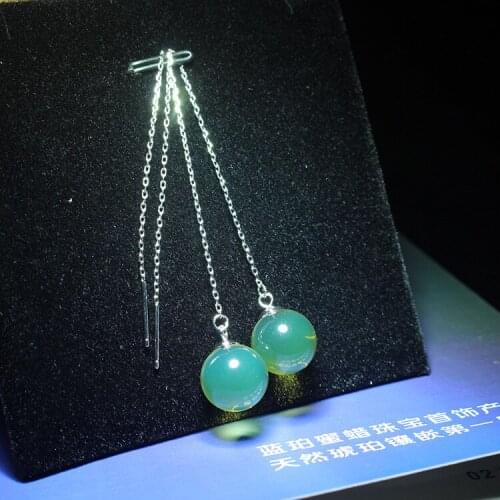 Natural Mexico amber earrings beads 10mm with 925 sterling silver earrings for women earrings 2018