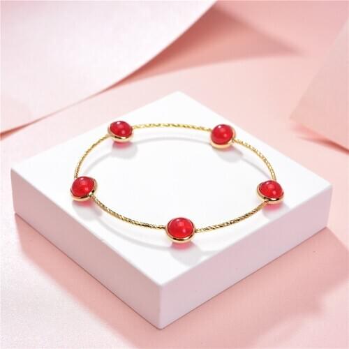 New 6style Natural Jades Crystal Agates Round Beads Stone Bracelet Ethnic Bohemia Charm Link Chain Womens Jewelry 7.5inch Y816