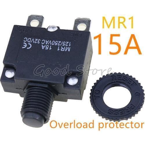 1pcs Reset thermal switch MR1 15A 125/250VAC 32VDC overload protection circuit breaker overload protector