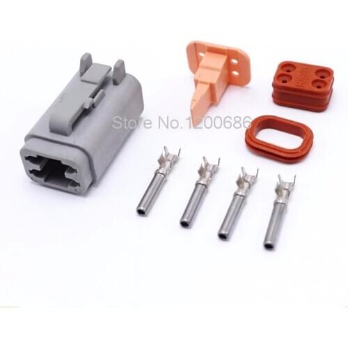 10Kits/Lot Female 4 Pin Deutsch Waterproof Sealed Auto Connector Plug Sets For Car Boat DT06-4S