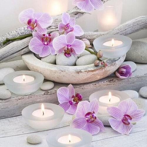 5D DIY Diamond Painting Cross Stitch Zen Orchid Diamond Embroidery Flowers Orchid Crystal Round Diamond Mosaic Pictures