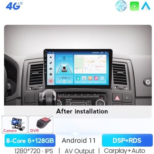 9 Inch IPS screen Car Multimedia Player OCTA Core Android 11 Car Radio For VW Volkswagen Multivan T5 2008-2012 2013 2014 2015
