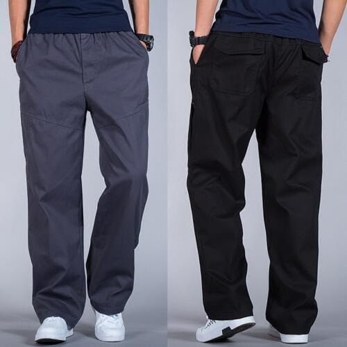 New Arrival Loose Casual Trousers Men Oversize Overalls Broad Legged Heavy Weight Spring Autumn Full Length Plus Size M-5XL 6XL