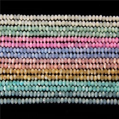 3x5mm Rondelle-Shaped Natural Freshwater Shell Beads DIY Jewelry Making Female Necklace Bracelet Earring Accessories 15 Inches
