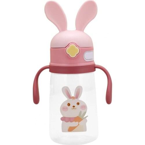 Straw Bottle Lovely Design Easy to Carry Food Grade Materials Children Cartoon Leak-proof Kids Water Bottles Camping Supplies