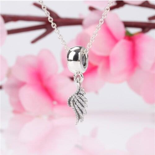 Bewill S925 Sterling Silver Magnificent Feather Pendant Fit Original Charms Necklace