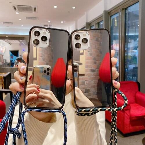 Makeup mirror Crossbody chain bag phone case for Samsung galaxy S20FE NOTE20 ultra A01 A21 S M51 A42 A41 A51 A71 A11 A31 cover