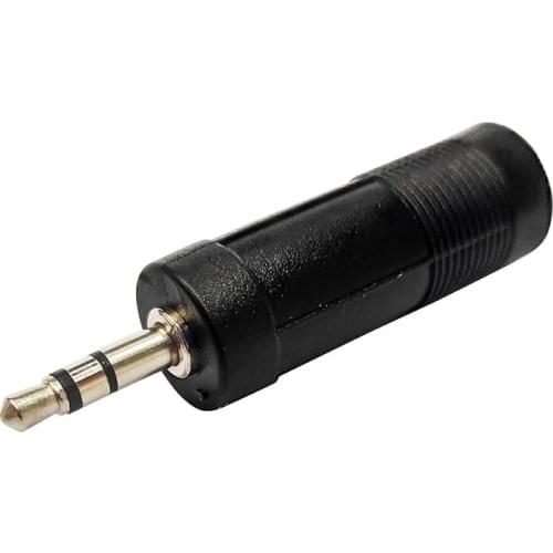 Black Mono Jack Plug Adapter 3.5 Mm (1/ 8 Inch) Male To 6.35 Mm (1/ 4 Inch) Female Audio Converter Adaptor