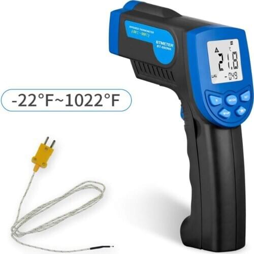 BTMETER BT-880NK Digital Infrared Thermometer -30℃ to 550℃ Non-Contact Laser Tester 12:1 with K Type