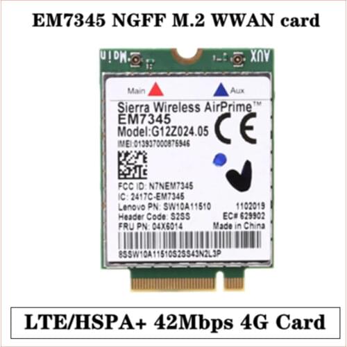 New For Lenovo Thinkpad 4G Wireless EM7345 ThinkPad X1 Carbon 2nd 3rd X240 T440 T440S T440P T540P W540 X250 T450 T450S T550 W541