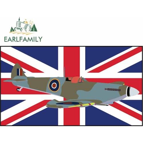 EARLFAMILY 13cm x 7.3cm For Spitfire LF Mk IX Cartoon Car Stickers Graffiti Decal Waterproof Sticker Scratch-Proof Decoration