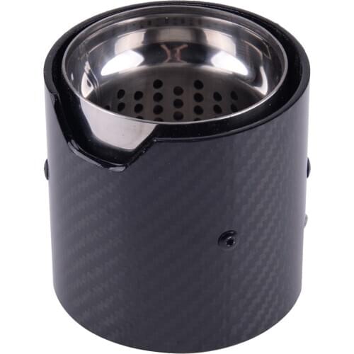 Glossy Carbon Fiber Stainless Steel 60mm Exhaust Pipe Tail Tips Fit for BMW M Performance