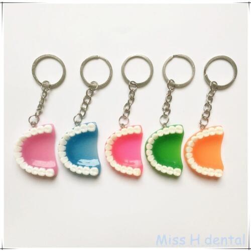 Hot sale ! 5 Pcs Simulation teeth / gums keychain creative gifts fashion gift small business dental hospitals and clinics