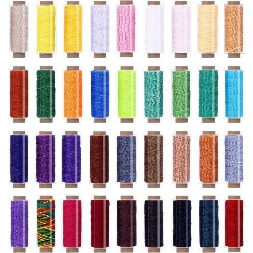 Imzay 36PCS Waxed Thread,1188Yards Colorful Leather Thread,33Yards Per Color, Leather Sewing Thread,Hand Stitching Thread