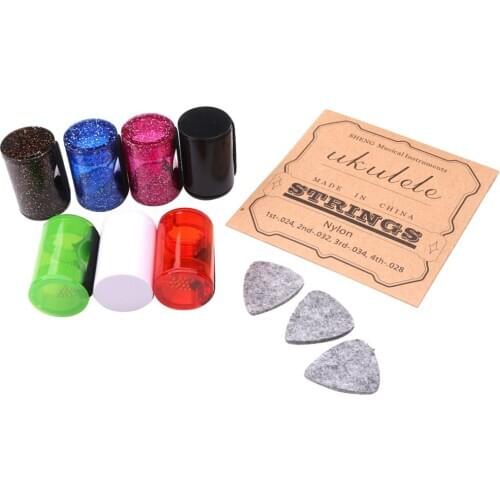 Finest Sand Shaker+Nylon Strings+Wool Picks Plectrums Pack for Ukulele 4 String Guitar Accessory