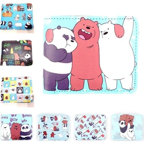 Anime Cute Three Animal Wallet Fashion Student Mens PU Leather Coin Purse Cosplay Eren Jaeger Short Wallets Gift M629