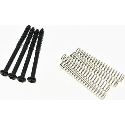 KAISH Set of 4 P Bass Jazz J Bass P90 Soapbar Pickup Mounting Screws and Springs Black