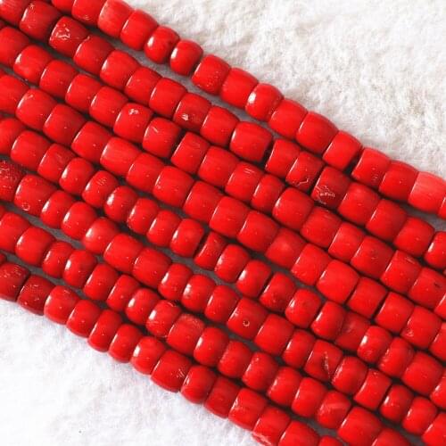 Natural red coral 8x11mm 10x15mm cute column tube beautiful loose Beads diy jewelry making 15 inches B606