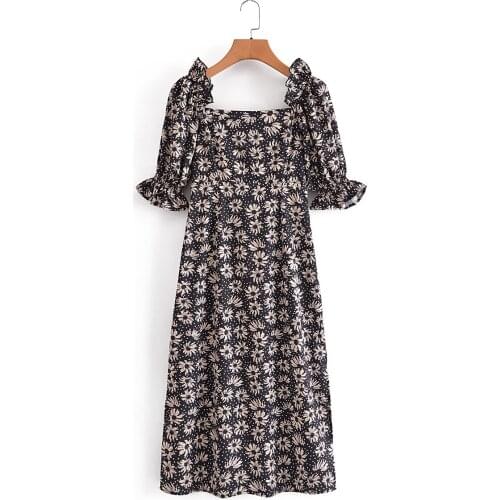 JC·KILIG The New Chiffon Dress From 2021 Designed for Women to Wear Floral Dresses That Look Younger and Cover Their Tummy 5087