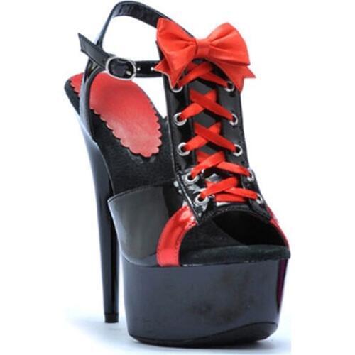 15cm high-heeled shoes/sandals Elva hsiao show shoes princess tide in Europe and America black