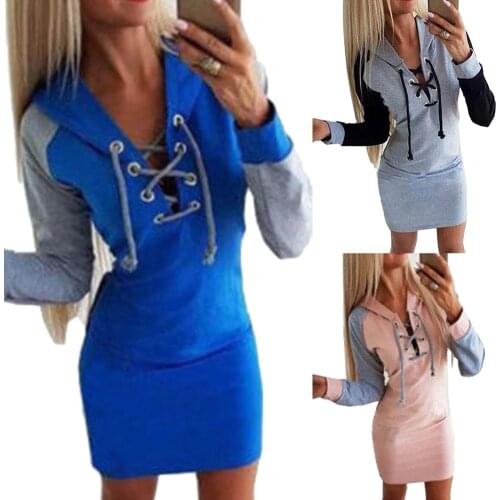 Autumn Winter Fleece Letter Print Pullover Thick Loose Women Hoodies Sweatshirt Female Casual Dress Hoodies Bodycon Mini Dress