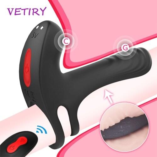 Couples Long Lasting Erection Delay Ejaculation Cock Ring Vagina Clitoris Stimulator Penis Vibrator With Double Ring