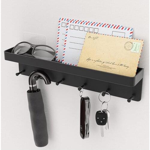 Hanging Storage Rack Stand Home Decorative Wall-Mounted Shelf Sundries Organizer Storing Hanger Multifunction Key Towel Holder