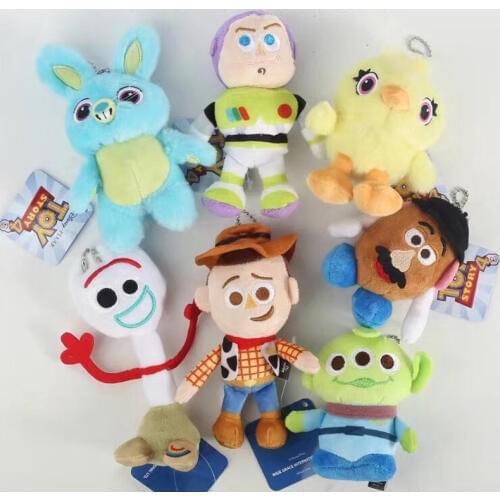 Dropship Movie Toy Story 4 Plush Toys Forky Bunny Alien Buzz Lightyear Bear Soft Plush Stuffed Doll Figure Cartoon Toy Keychain