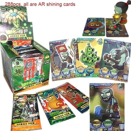 Plant Zombies Shining Cards Flash Board Card VS Table AR Game Collections Toys for Children