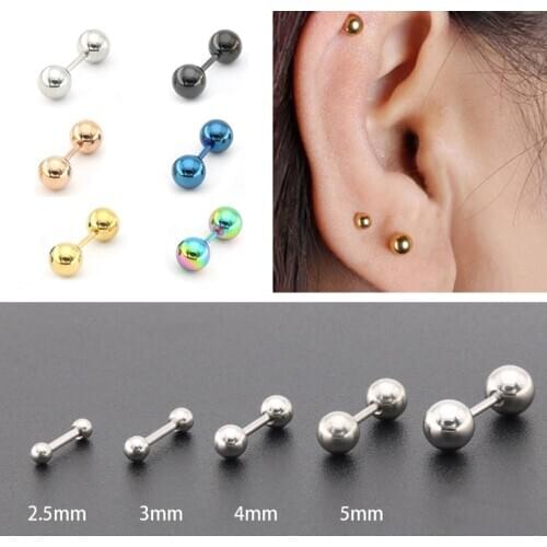 16G Ear Tragus Helix Bar Ball Men WOmen Stainless Steel Barbell Daith Oreja Ring Stud Earing Cartilage Ear Piercing Body Jewelry