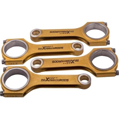 4340 H Beam Titanizing Racing Connecting Rods 144mm For VW Golf MK4 Gti 1.8T 19mm Pin TüV Certification ARP 2000 Bolts