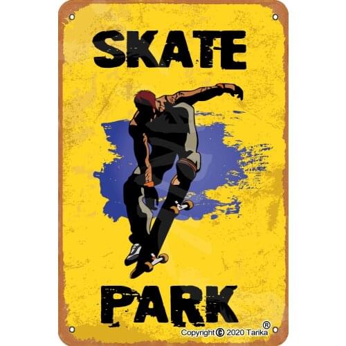 Skate Park 8X12 Inch Vintage Look Iron Decoration Crafts Sign for Home Kitchen Bathroom Farm Garden Garage Wall Decor