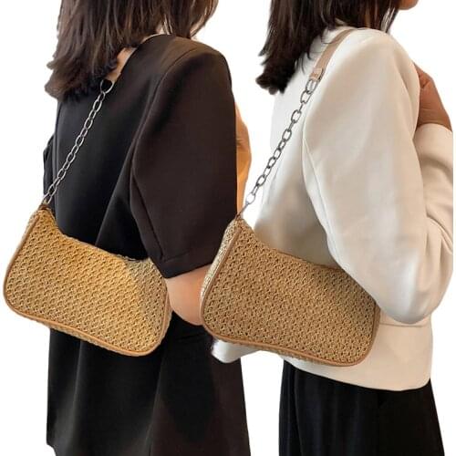 Women Straw Beach Bag Vogue Travel Holiday Vacation Leisure Handmade Woven New Tote Shopping Large Capacity Ladies Shoulder Bags