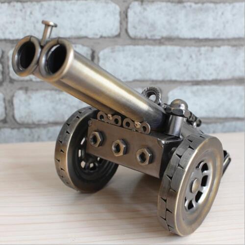 Antique Napoleon Iron Artillery Gun Replica Model Handmade Metal Cannon Miniature Novelty Decor Souvenir Gift and Craft Ornament