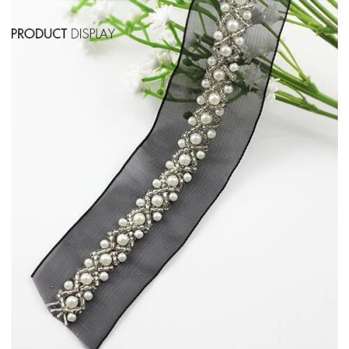 Lack Beaded Rhinestones Pearls Lace Ribbon Trim Applique Braided Scrapbooking Venise Embossed Decorated Sewing Supplies 9yd/T871