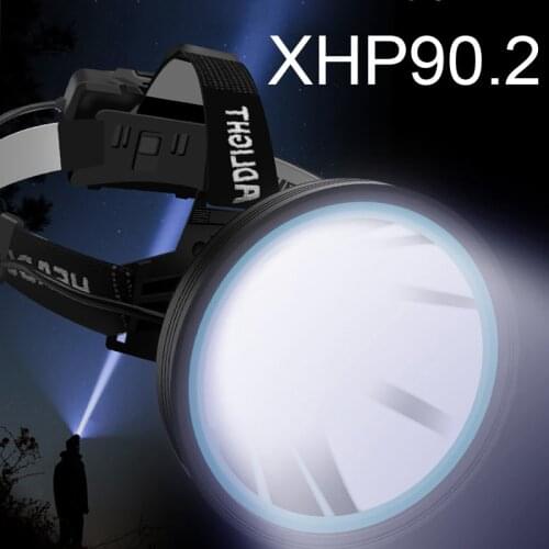 XHP100 Led Headlamp White Yellow Color Lighting Head Lamp 3 Modes Flashlight Torch 32W Bulbs 3* 18650 Battery Best for Camping