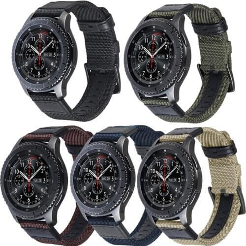 Woven Nylon Replacement Band Sport Strap for Samsung Gear S3 Frontier S3 Classic for Galaxy Watch3 45mm strap loop 20mm 22mm
