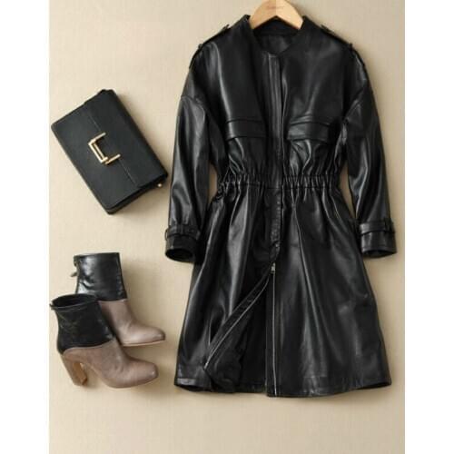 Autumn Real Jacket Women Clothes 2020 Korean Fashion Sheepskin Long Coats Slim Genuine Leather Coat Female LW808