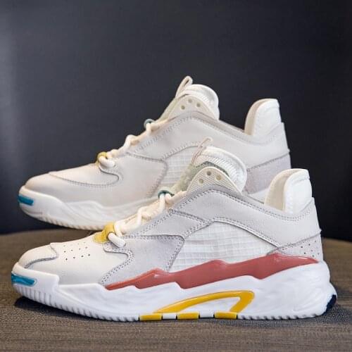 Genuine Leather Womens Shoes Chunk Dad Shoes Mid-top Sneakers 2021 Summer Korean Breathable Casual Shoes Light Running Shoes