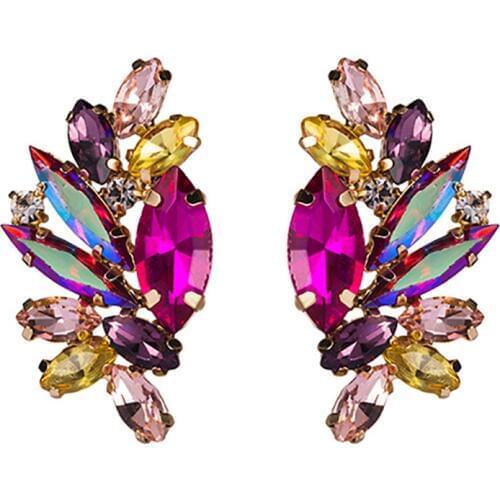 ZHINI New Steampunk Gold Color Black Crystal Stud Earrings for Women Boho Cubic Zircon Fashion Jewelry Earrings for Girl Gift