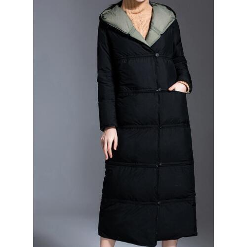 Two Ways Wear Long Short 90% Duck Down Women Winter Down Coat Down Jackets Winter Women Warm Down Coat Fur Trim Hood Coat