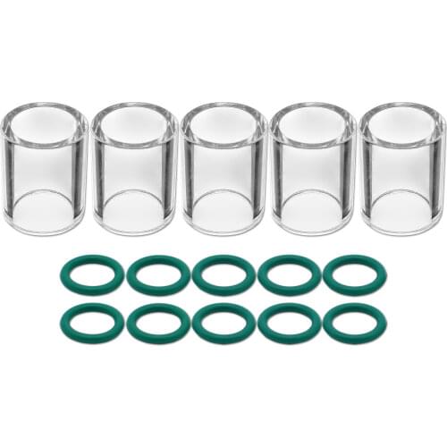 #10 Pyrex Glass Cup & Temperature Resistant O-ring For WP-17/18/26 & WP- 9/20 TIG Welding Torch 15PCS