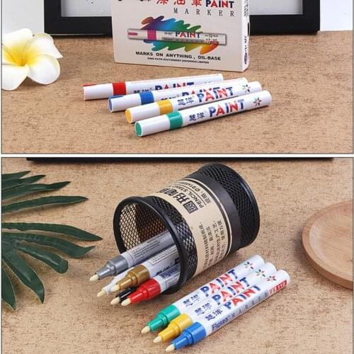 12Colors Paint Marker Pen Waterproof Car Tyre Tire Tread CD Metal Permanent Paint Marker Graffti Quick-dry Oil Macador Caneta