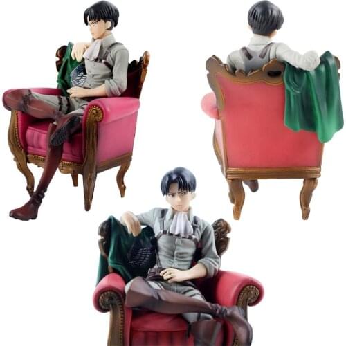 15cm Anime Attack on Titan Action Figure Levi Rivaille Rival Ackerman Sofa Solider Levi Sleeping Chair PVC Model Toy Kids Gifts