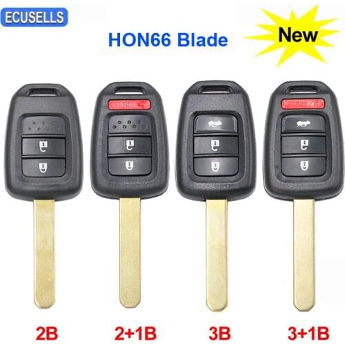 2/2+1/3/3+1 Button Remote Key Shell Case Car Key Housing for Honda Civic Accord Crider City Fit CR-V HR-V XR-V HON66 Uncut Blade