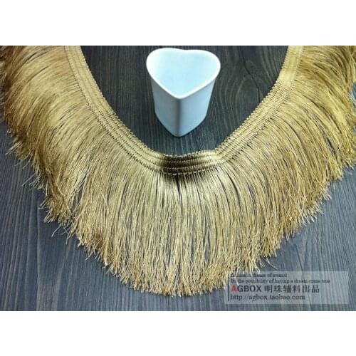 2 Meters High End Gold Tassel Lace Mesh Exquisite Shiny Quality Fringe Lace Trim For Curtain Evening Dress Decoration 11cm
