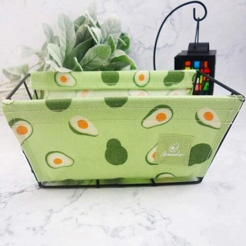 2 Pack Canvas Storage Basket Metal Holder Desk Table Organizer Home Decor