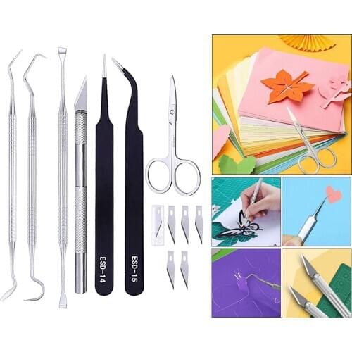 7Pcs Complete Craft Vinyl Weeding Tool Kit Weeder Hooks Carving Knife Tweezers